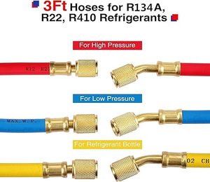Ô tô điều hòa không khí lạnh Fluoride Meter đa tạp đo kỹ thuật số ba màu Fluoride Ống công cụ - Product Image 3