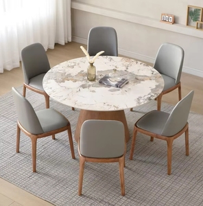 <span class=keywords><strong>Tavolo</strong></span> da Pranzo di Lusso <span class=keywords><strong>in</strong></span> <span class=keywords><strong>Legno</strong></span> Massello con Piano <span class=keywords><strong>in</strong></span> Pietra Levigata e Sedie Abbinate, Grande <span class=keywords><strong>Tavolo</strong></span> Rotondo Girevole <span class=keywords><strong>per</strong></span> Casa - Product Image 4