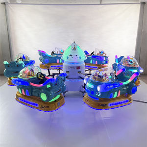 مساحة 6 مقاعد موضوع الفناء الخلفي للأطفال معدات صغيرة Carousel على الطائرة الموسيقى الاطفال مرح جولة الذهاب - Product Image 4