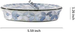 Modern Design Colored Glass <b>Mosaic</b> Ceramic Mother of Pearl Bathroom Accessories Set Wholesale for Hotels Home Use OEM Designed - Product Image 6