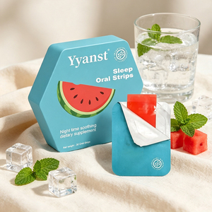 Night Time Soothing Oral <b>Strips</b> Watermelon Flavor Dietary Supplement Fast Melt Sugar Free Relaxation <b>Breath</b> <b>Strips</b> For Adults - Product Image 4