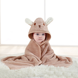 Enfants corail <span class=keywords><strong>polaire</strong></span> fermeture éclair à capuche plage serviette de bain mignon Animal Design <span class=keywords><strong>Poncho</strong></span> pour enfants tissé pour la maison salle de bain en gros - Product Image 2