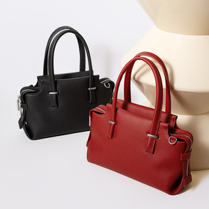 Bolso Tote de Cuero Genuino Negro Personalizado con Logotipo, Bolso de Mano para Mujer, para Oficina y Viajes Diarios, Fabricante OEM en China - Product Image 3