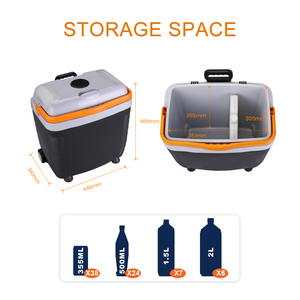 Réfrigérateur de voiture 12V 28L portable avec roues, refroidissement et chauffage pour boissons, bière et <span class=keywords><strong>lait</strong></span> - Product Image 6