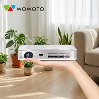 WOWOTO T10S Projecteur DLP portable rechargeable 32 Go pour extérieur, HIFI STEREO, support réglable, 5000 ANSI Lumens, Android 13, 4K