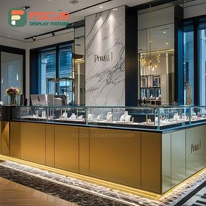 Luxury Custom Jewelry Display Case Manufacturer Laminated Finish Jewelry Shop Glass Showcase - Product Image 2