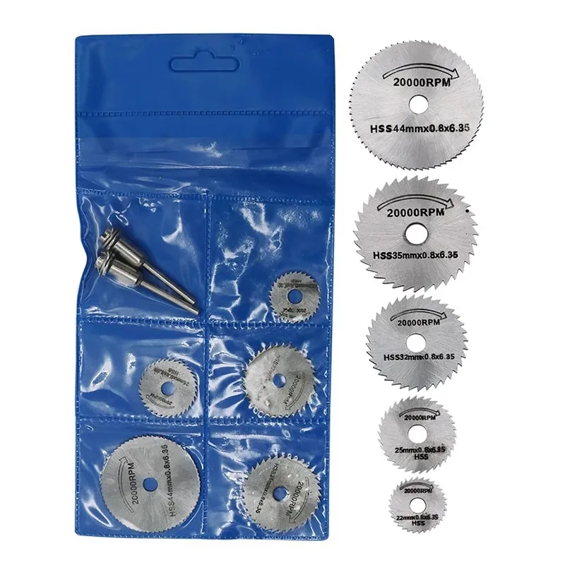 7pcs/set HSS Saw Blade Rotary Tool Cutting Disc for Dremel Drill Woodworking Metal Cutter Power Tools