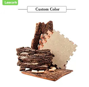 LEECORK Wholesale Gym Cork Puzzle Mat 12 in Non-toxic Soft Interlocking Cork Expandable Flooring Pad