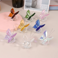 Honneur de papillon en cristal avec boule presse-papiers ornements de table cadeaux souvenirs pour la déco de mariage à la maison