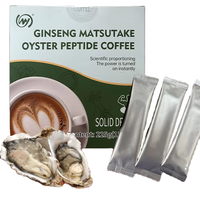 Vente en gros OEM ODM 10g * 15 Boîte d'emballage Homme Fort Puissance Énergie Ginseng Huître Peptide Extrait Café Instantané