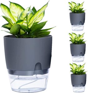 Indoor Greenery Automatic Water-Absorbing Plastic Planter Pots Cotton Rope Self-Absorbing Pots Garden Flower Pot Application