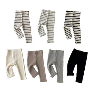 <span class=keywords><strong>Leggings</strong></span> Casual per Bambini in Misto Cotone <span class=keywords><strong>a</strong></span> Costine con Rivestimento in PU e Stampa per Ragazze e Ragazzi - Primavera/Autunno con Elastico in Vita e Strisce Sottili - Product Image 5