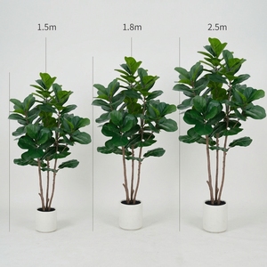 OH ARTS Ficus Lyrata Artificiale Lussureggiante in Vaso Bianco Moderno, Pianta Finta di Lusso per Arredamento Nordico - Product Image 4
