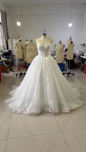 Vestido <span class=keywords><strong>de</strong></span> <span class=keywords><strong>Novia</strong></span> Moderno Estilo <span class=keywords><strong>Princesa</strong></span> Sin Tirantes y Sin Mangas Talla Grande Línea A <span class=keywords><strong>de</strong></span> Encaje con Cola 2026 - Product Image 6