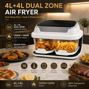 เครื่องทอดไร้น้ำมัน Fry <span class=keywords><strong>Force</strong></span> สำหรับร้านกาแฟและโรงแรม  จำหน่ายส่งจากโรงงาน  พร้อมชั้นวางหม้อแก้วสีขาว  ปรับอุณหภูมิได้ 80 ถึง 200 องศา  มีโปรแกรมปรุงอาหาร 10 โปรแกรม - Product Image 3