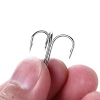 Hameçons de pêche triple ardillon en acier à haute teneur en carbone, super résistants, pour techniques de pêche à la mouche et au trolling (poisson-chat, bar, poulpe, truite)