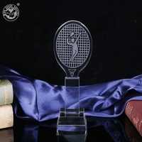 Trofeo de Cristal Transparente para Raqueta de Tenis, Premios TROPHY MH-J0990