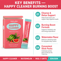 Poudre Nettoyante Herbal Happy Cleanser Marque Blanche, Stick Nettoyant Corporel Brûle-Graisse & Amincissant en 1 Jour, Prébiotique pour la Santé Intestinale