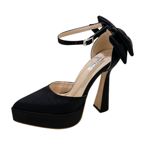 Fashion Brand Satin Platform Wedges Women Pumps Ankle Strap Crystal Chains High Heels Spring Summer Female Casual Chunky <b>Shoes</b> - Product Image 6