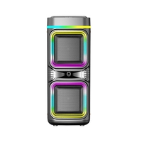 Enceinte de fête haute puissance CSN-8712 avec deux woofers, lumières LED RGB, enceinte karaoké sans fil pour la maison et l'extérieur
