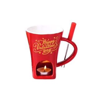 Tasse à chocolat en céramique pour couple, pour la Saint-Valentin, Noël, bouilloire à <span class=keywords><strong>feu</strong></span> pour la crème glacée, fondue au fromage - Product Image 5