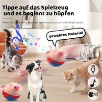 Jouet interactif électrique de luxe en peluche pour chats, en forme de cochon en plastique, parlant, chantant et rebondissant, avec télécommande, motif dessin animé adorable
