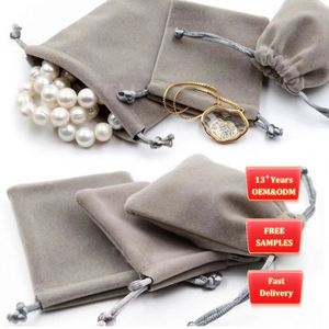 Premium Custom Microfiber Velvet Drawstring <b>Bags</b> <b>Small</b> Soft Necklace Jewelry Packaging Container with Dust Protection - Product Image 1