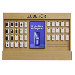 Mostrador de productos electrónicos con iluminación LED de metal personalizado, soporte de exhibición para teléfono móvil, escaparate de cristal - Product Image 2