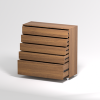 Armoire mobile à cinq tiroirs avec roulettes Buffet fonctionnel pour salon