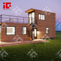 Maison en conteneur à 2 étages avec terrasse de 40 pieds Villa de luxe personnalisée de haute qualité Petite maison modulaire préfabriquée mobile
