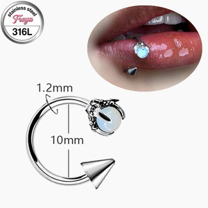 Freya 16G Anillos para Labio de Acero Inoxidable, Joyería para Piercings: Anillo Herradura, <span class=keywords><strong>Labret</strong></span>, Barbell Espiral, Pendientes para Hélice y Tragus, Aro para Septum - Product Image 3