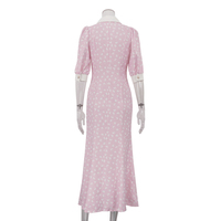 Robes d'été florales roses 2025 pour femmes, élégantes, Ropa Vestidos Casuais De Verano Largos Mulheres Senhora Elegantes Para Mujer