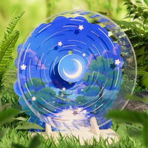 Roue de course pour hamster en plastique silencieux, de couleur cristal, pour petits animaux, jouet pour cage suspendue, antidérapant - Product Image 6