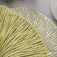 Sets de 6 dessous-de-plat ronds Tabletex or et argent pour table à manger, en plastique métallisé, antidérapants et lavables