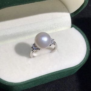 Anillo de Plata de Ley <span class=keywords><strong>925</strong></span> con perlas de agua dulce para mujer, joyería con diseño de perlas de agua dulce, R1055 - Product Image 2