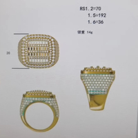 Bijoux fins pour hommes et femmes, style hip-hop, argent sterling 925, bague carrée sertie de diamants en moissanite VVS avec certificat GRA