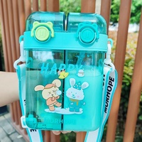 Gourde portable mignonne à double compartiment en paille pour enfants, idéale pour les boissons froides, pour hommes et femmes, pour la rentrée scolaire et les voyages en extérieur