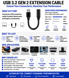 <b>USB</b> 3.2 Type-<b>C</b> Female to <b>USB</b>-A Male <b>Adapter</b> Cable 10Gbps High-Speed Nylon Braided Audio Video Converter Cord OEM Custom - Product Image 3