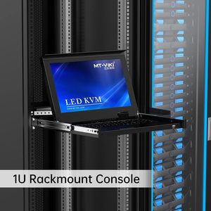 MT-VIKI <span class=keywords><strong>KVM</strong></span> Rack Mount per Monitor LCD da 15.6" 1080P con OSD/Hotkey, 8 Cavi <span class=keywords><strong>KVM</strong></span>, Tastiera e Touchpad, Rack 1U da 19 pollici - Product Image 5