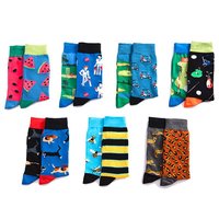 Crew coton chaussettes hommes femmes Style britannique décontracté Harajuku pastèque cactus mode nouveauté Art pour Couple chaussettes amusantes