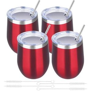 12oz Wine Tumbler with Lid Wine Glasses Double Wall Vacuum Travel Mugs stainless steel Coffee <b>Cup</b> for <b>Cold</b> & Hot Drinks - Product Image 3