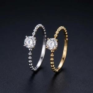Anillo Solitario de Diamante Natural de 0.30ct en Oro Sólido de 18K Xinfly |   Anillo de banda con cuentas Milgrain para mujer |   Joyería Fina AU750 - Product Image 6