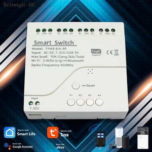 SMG-E0901 Tuya 4CH Wifi Smart <span class=keywords><strong>Control</strong></span> Switch lampu Motor modul otomatis rumah 7-32v tanpa USB Alexa pemutus arus - Product Image 5