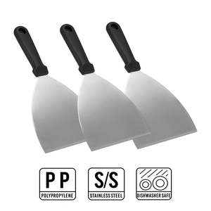 Spatola Triangolare Piatta con Bordo Inclinato in Acciaio Inox di Alta Qualità, Raschietto per Griglia, Utensile da Cucina - Product Image 1