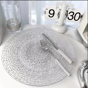 Assiettes de présentation de luxe en <span class=keywords><strong>verre</strong></span> de 13 pouces, motif galaxie nuit étoilée, multicolores, rondes, pour mariages, fêtes et banquets - Product Image 2
