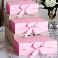 Boîte-cadeau magnétique rose de luxe personnalisée en usine pour boîte-cadeau d'anniversaire de vacances d'anniversaire
