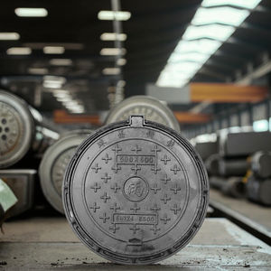 맞춤형 연성 철제 맨홀 뚜껑 단조 원형 패턴 맨홀 뚜껑 하수도 주조용 - Product Image 1