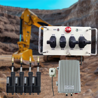 Télécommande de grue 12V 24V à 4 leviers, télécommande hydraulique pour grue, contrôleur de pièce de grue IP68, ensemble de télécommande pour engins lourds