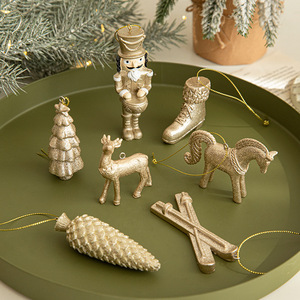 Décorations <span class=keywords><strong>de</strong></span> Noël, ornements dorés pour arbre <span class=keywords><strong>de</strong></span> Noël, cerf et poney, décoration d'arbre <span class=keywords><strong>de</strong></span> Noël créative, nouveau style nordique - Product Image 3
