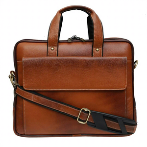 100% Waterproof Genuine Leather Vintage Fashion Laptop Handbag Men Office Document <b>File</b> Holder Nylon Zipper Casual Travel Handle - Product Image 5